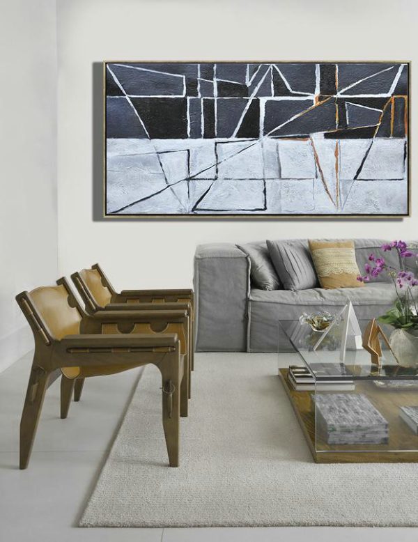 Large Abstract Painting,Hand Painted Panoramic Contemporary Art Canvas Painting - Contemporary Art Canvas Painting - Image 5