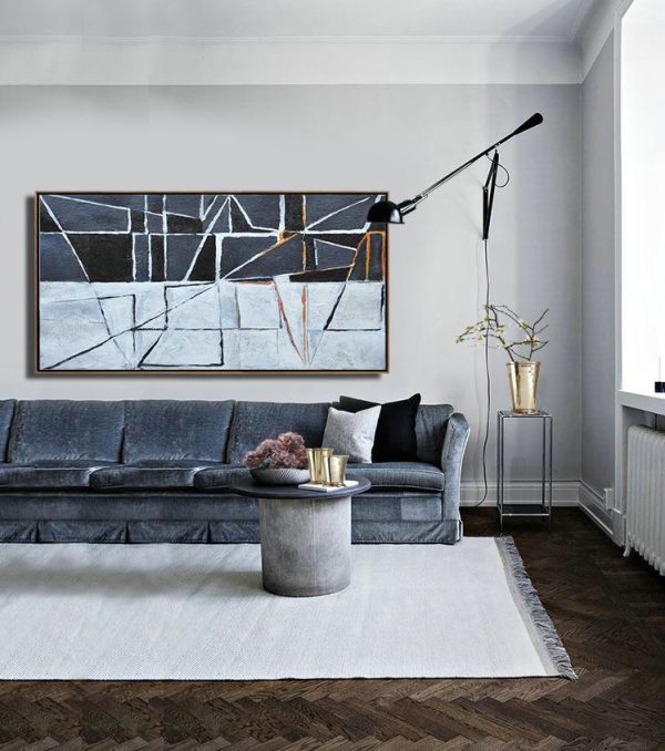 Large Abstract Painting,Hand Painted Panoramic Contemporary Art Canvas Painting - Contemporary Art Canvas Painting - Image 7