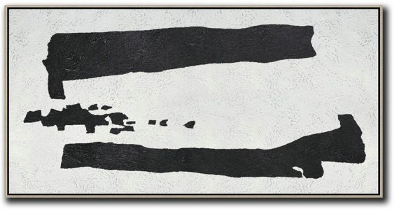 Original Abstract Painting Canvas Art,Oversized Panoramic Minimal Art On Canvas - Decorating A Big Living Room