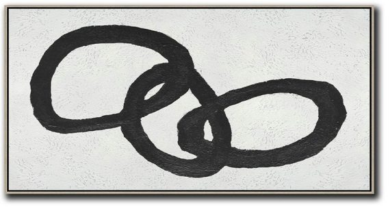 Hand Painted Aclylic Painting On Canvas,Oversized Panoramic Minimal Art On Canvas - Bedroom Wall Decor
