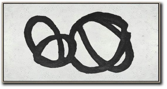 Modern Art Abstract Painting,Oversized Panoramic Minimal Art On Canvas - Family Wall Decor