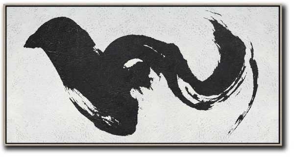 Modern Art Abstract Painting,Oversized Panoramic Minimal Art On Canvas - Modern Canvas Art