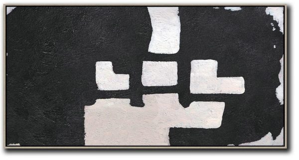 Huge Abstract Canvas Art,Oversized Panoramic Minimal Art On Canvas - Hand Painted Canvas Art