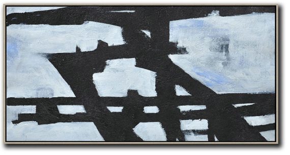 Acrylic Painting Large Wall Art,Oversized Panoramic Minimal Art On Canvas - Contemporary Artwork