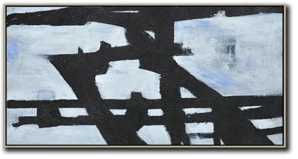 Acrylic Painting Large Wall Art,Oversized Panoramic Minimal Art On Canvas - Contemporary Artwork