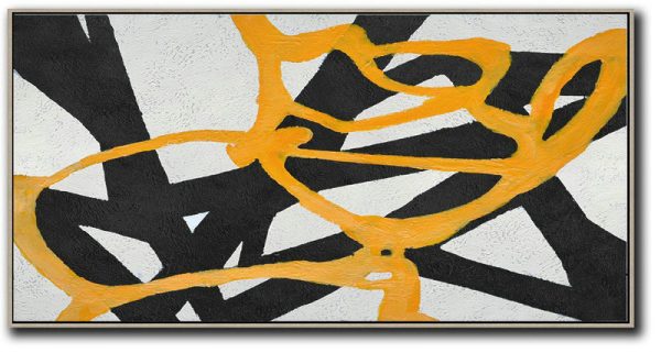 Large Abstract Art Handmade Oil Painting,Hand-Painted Oversized Panoramic Minimal Art On Canvas - Oversized Art