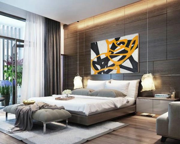 Large Abstract Art Handmade Oil Painting,Hand-Painted Oversized Panoramic Minimal Art On Canvas - Oversized Art - Image 3