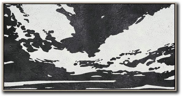 Modern Art Abstract Painting,Oversized Panoramic Minimal Art On Canvas - Contemporary Wall Art