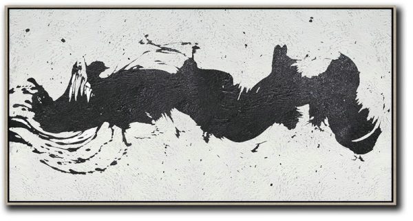 Original Art Acrylic Painting,Oversized Panoramic Minimal Art On Canvas - Artwork For Sale