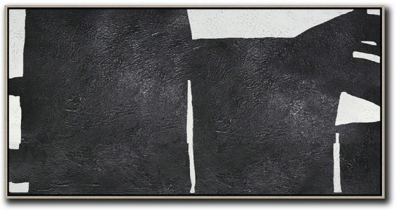 Huge Abstract Canvas Art,Oversized Horizontal Minimal Art On Canvas - Hand Paint Large Clean Modern Art