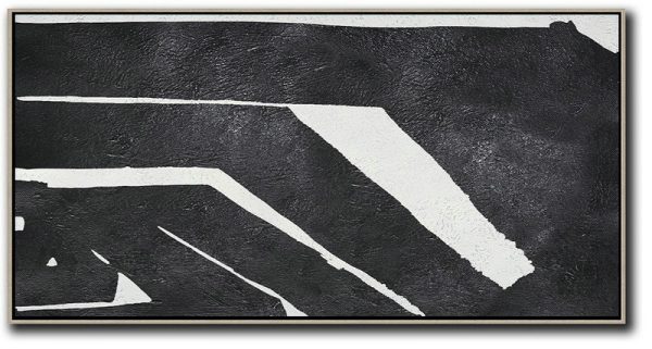 Hand Painted Original Art,Oversized Horizontal Minimal Art On Canvas - Xl Large Canvas Art