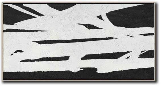 Abstract Painting On Canvas,Oversized Panoramic Minimal Art On Canvas - Large Contemporary Art Canvas Painting