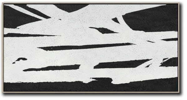 Abstract Painting On Canvas,Oversized Panoramic Minimal Art On Canvas - Large Contemporary Art Canvas Painting