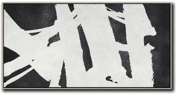 Hand-Painted Canvas Art,Oversized Panoramic Minimal Art On Canvas - Hand Paint Large Art
