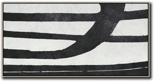 Original Art,Oversized Horizontal Minimal Art On Canvas - Large Abstract Art Handmade Acrylic Painting