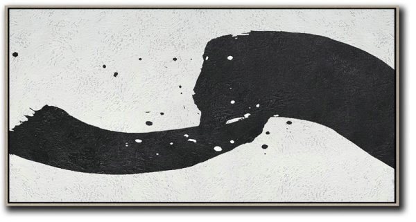 Modern Paintings,Oversized Panoramic Minimal Art On Canvas - Acrylic Painting Large Wall Art