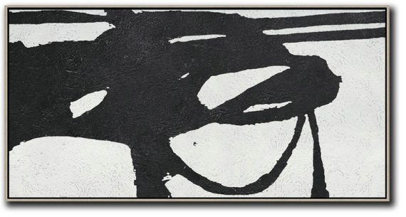 Modern Art,Oversized Panoramic Minimal Art On Canvas - Large Oil Canvas Art