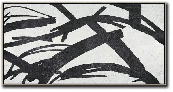 Large Abstract Wall Art,Oversized Panoramic Minimal Art On Canvas - Large Wall Canvas