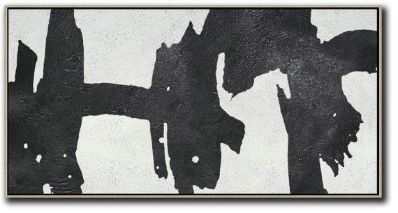 Huge Abstract Canvas Art,Oversized Panoramic Minimal Art On Canvas - Living Room Wall Art