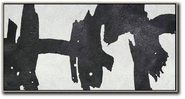 Huge Abstract Canvas Art,Oversized Panoramic Minimal Art On Canvas - Living Room Wall Art