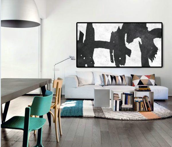 Huge Abstract Canvas Art,Oversized Panoramic Minimal Art On Canvas - Living Room Wall Art - Image 3