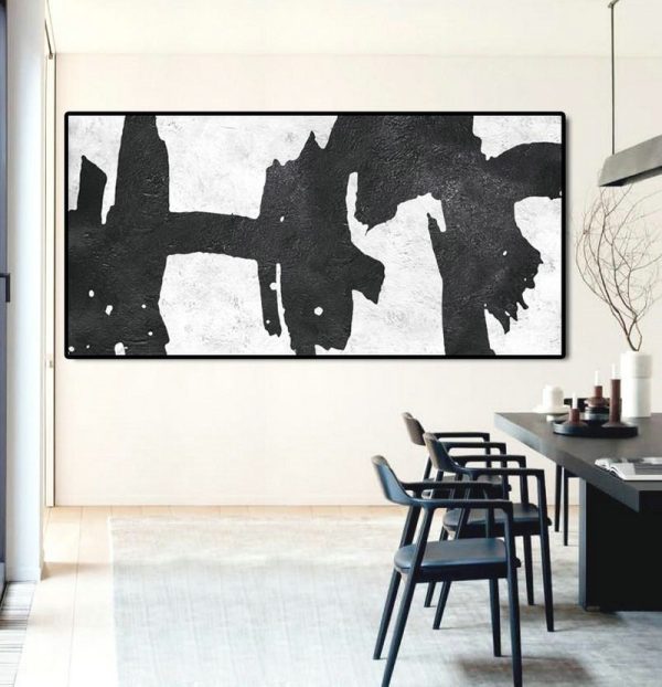 Huge Abstract Canvas Art,Oversized Panoramic Minimal Art On Canvas - Living Room Wall Art - Image 4