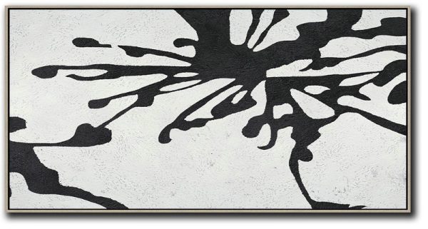 Hand-Painted Contemporary Art,Oversized Panoramic Minimal Art On Canvas - Giant Canvas Wall Art