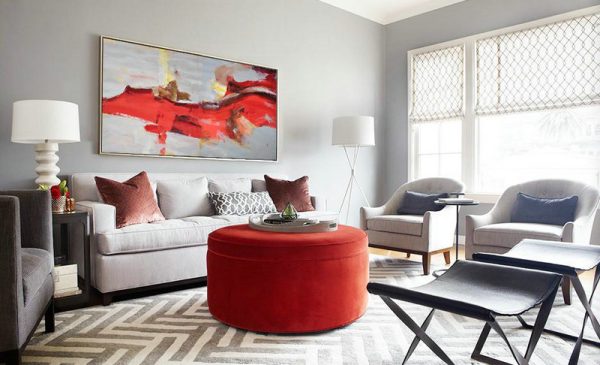 Extra Large Acrylic Painting On Canvas,Horizontal Palette Knife Contemporary Art Panoramic Canvas Painting,Large Wall Canvas,Red,Grey,Yellow.etc - Image 6