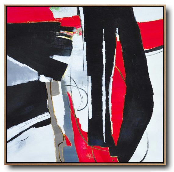 Hand Made Abstract Art,Oversized Red Contemporary Painting On Canvas,Acrylic Painting Large Wall Art,Red,Black,White.etc
