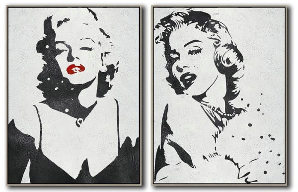 Extra Large Acrylic Painting On Canvas,Set Of 2 Minimal Painting On Canvas - Extra Large Canvas Painting