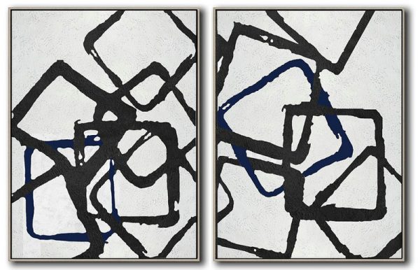 Original Painting Hand Made Large Abstract Art,Set Of 2 Minimal Painting On Canvas - Modern Canvas Art