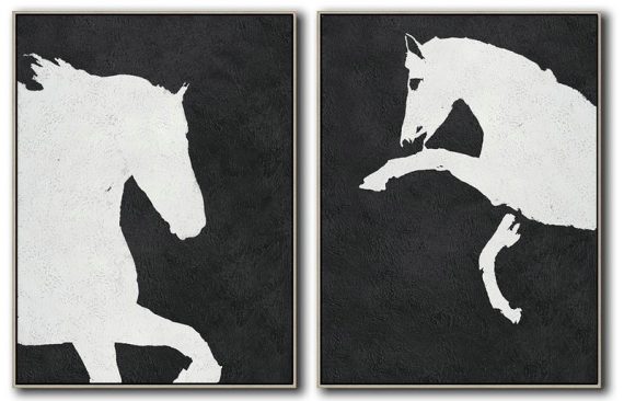 Handmade Extra Large Contemporary Painting,Set Of 2 Minimal Painting On Canvas - Personalized Canvas Art