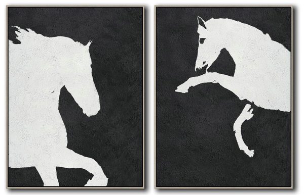 Handmade Extra Large Contemporary Painting,Set Of 2 Minimal Painting On Canvas - Personalized Canvas Art