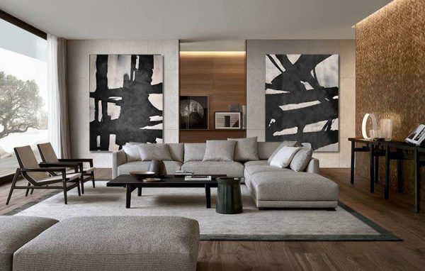 Large Abstract Art,Set Of 2 Minimal Painting On Canvas - Abstract Art Decor Large Canvas Painting - Image 2