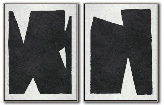 Extra Large Textured Painting On Canvas,Set Of 2 Minimal Painting On Canvas - Modern Art Abstract Painting