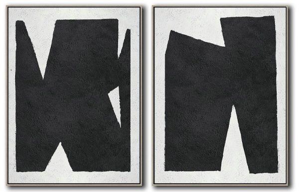 Extra Large Textured Painting On Canvas,Set Of 2 Minimal Painting On Canvas - Modern Art Abstract Painting