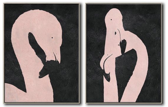 Extra Large Canvas Art,Set Of 2 Minimal Painting On Canvas - Original Abstract Art Paintings