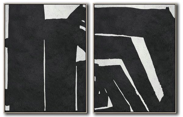 Original Artwork Extra Large Abstract Painting,Set Of 2 Minimal Painting On Canvas - Contemporary Canvas Paintings