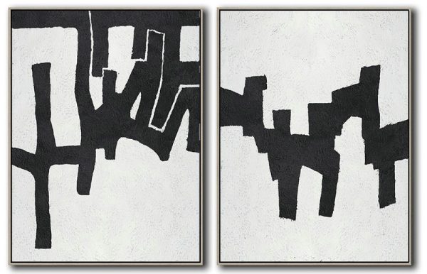 Extra Large Acrylic Painting On Canvas,Set Of 2 Minimal Painting On Canvas - Abstract Artwork Online