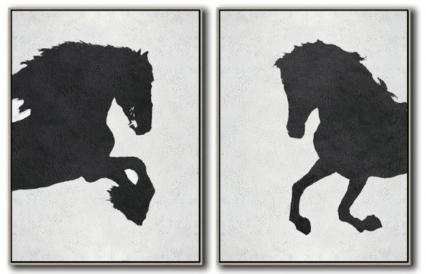 Large Abstract Art,Set Of 2 Minimal Painting On Canvas - Canvas Wall Art Home Decor