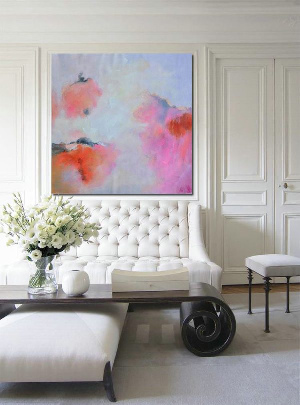 Extra Large Abstract Painting On Canvas,Oversized Contemporary Art,Large Contemporary Painting,Blue,Red,Pink,Purple.etc - Image 6