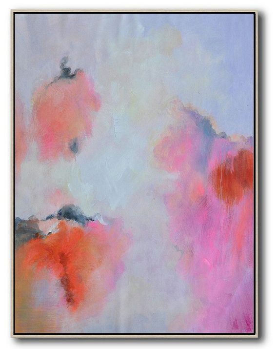Handmade Painting Large Abstract Art,Hand Painted Vertical Square Abstract Art,Hand-Painted Contemporary Art,Blue,Pink,Red.etc