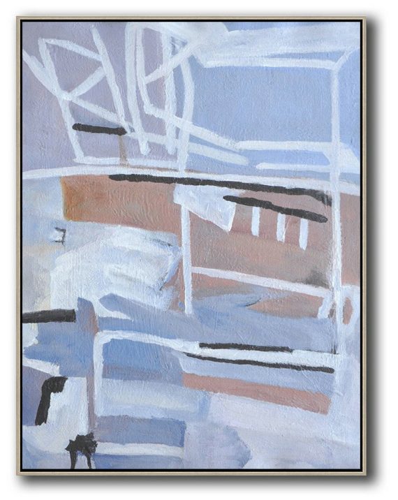 Original Artwork Extra Large Abstract Painting,Vertical Palette Knife Contemporary Art,Modern Paintings On Canvas,Grey,Violet Ash,Taupe,White.etc