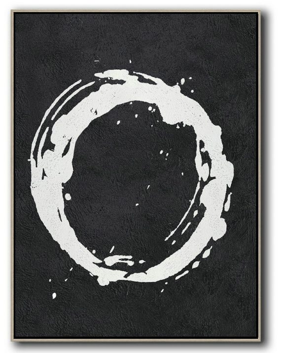 Extra Large Painting,Black And White Minimal Painting On Canvas - Modern Painting Abstract