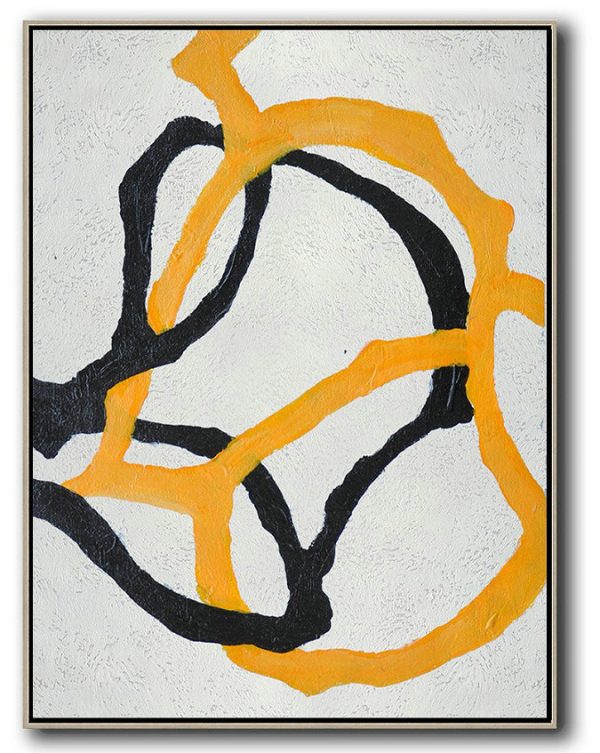 Original Artwork Extra Large Abstract Painting,Hand-Painted Black And White Minimal Painting On Canvas - Abstract Art Decor Large Canvas Painting