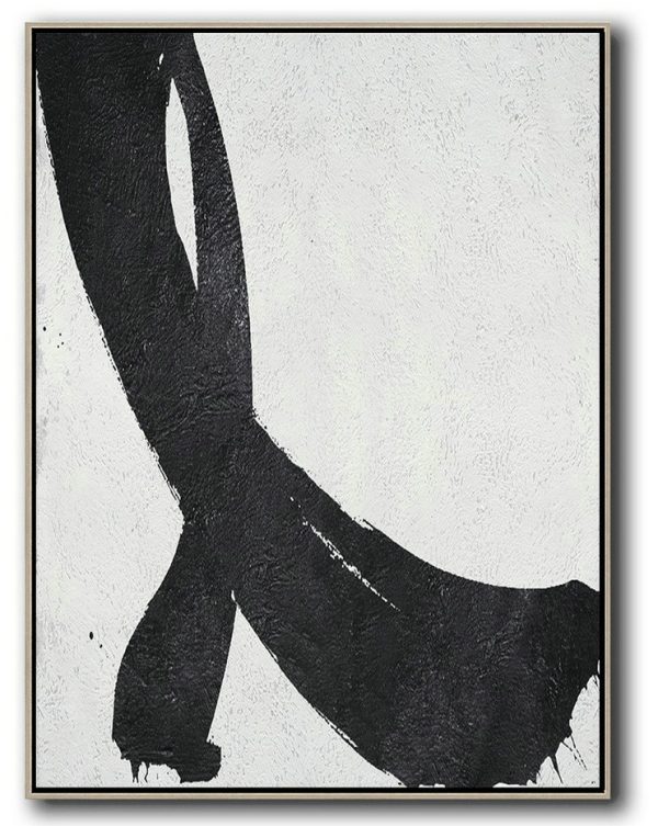 Original Art For Sale By Artist,Black And White Minimal Painting On Canvas - Hand Painted Abstract Art