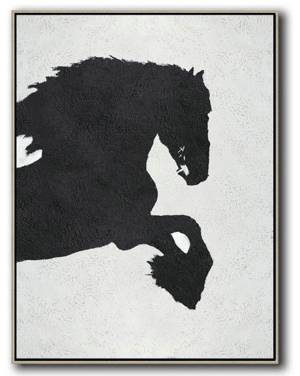 Abstract Art On Canvas, Modern Art,Black And White Minimal Painting On Canvas - Huge Abstract Canvas Art