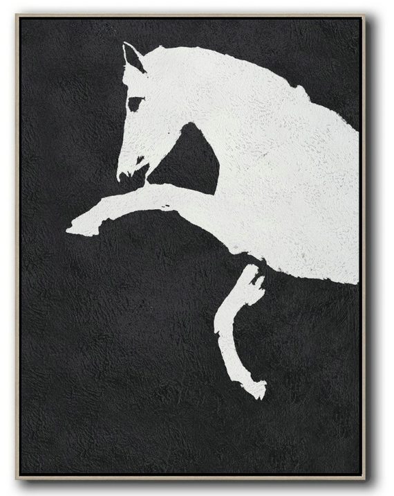 Giant Canvas Wall Art,Black And White Minimal Painting On Canvas - Wall Art Ideas For Living Room