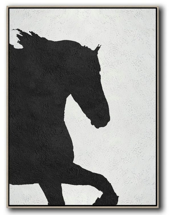 Living Room Canvas Art,Black And White Minimal Painting On Canvas - Pop Art Canvas