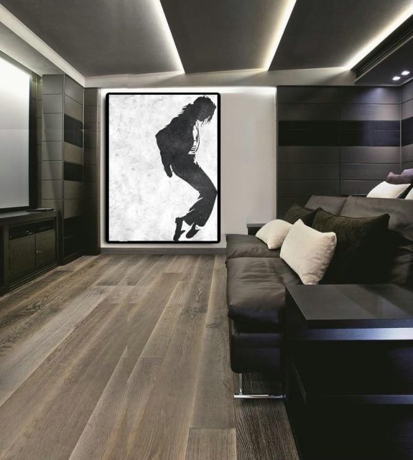 Extra Large Acrylic Painting On Canvas,Black And White Minimal Painting On Canvas - Modern Art - Image 2